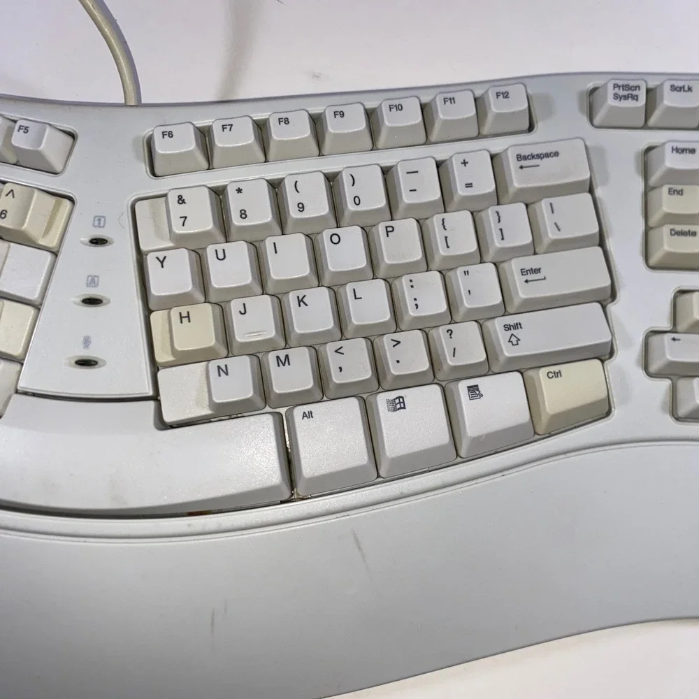 Microsoft Natural Keyboard Elite KU-0045 Ergonomic Split Wired USB Grey Vintage